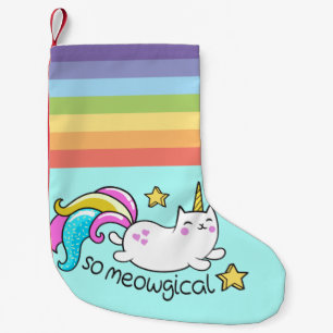 Zo vloeiend meowgical Cute Unicorn kat glitter Kleine Kerstsok