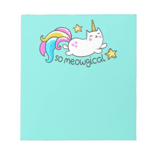 Zo vloeiend meowgical Cute Unicorn kat glitter Notitieblok