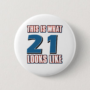 Zo ziet 21 er uit ronde button 5,7 cm