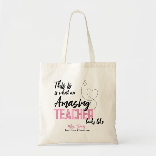 zo ziet een Amazing leraar eruit Tote Bag (Voorkant)