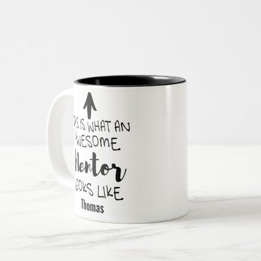Zo ziet een geweldige mentor eruit tweekleurige koffiemok (Voorkant links)