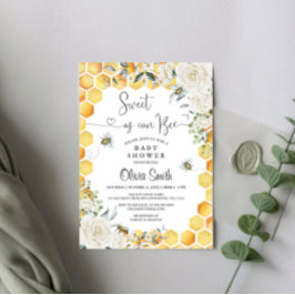 Zo Zoet Als Bij Kan Zijn Witte Bloemige Baby Showe Kaart