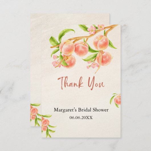 Zo Zoet als een Perzik Bedankkaartje Bedankkaart (Voorkant / Achterkant)