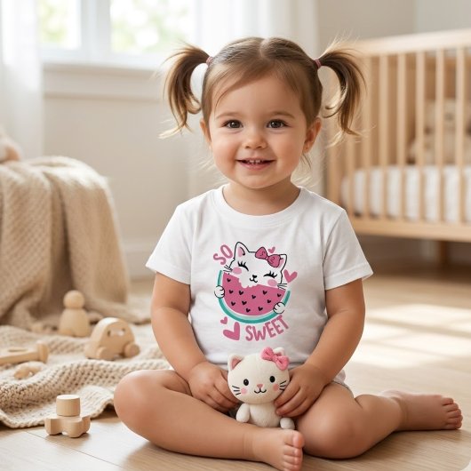 Zo Zoet Knuffel Kawaii Kat Eet Watermeloen Peuter