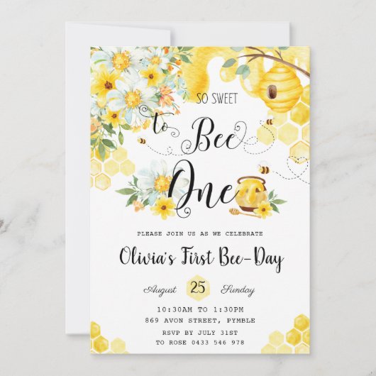 Zo Zoet om één bloemige 1e verjaardag te zijn Kaart (Voorkant)