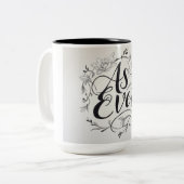 "Zoals altijd" Tweekleurige Koffiemok (Voorkant links)