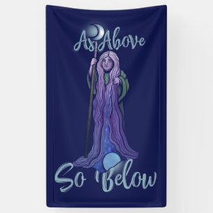 "Zoals boven zo onder" Crone Moon Goddess Pagan Ar Spandoek