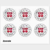 ZOALS CHERRIA MUM Retro  Stamp Custom Ronde Sticker (Vel)