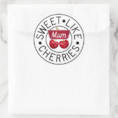 ZOALS CHERRIA MUM Retro  Stamp Custom Ronde Sticker (Tas)