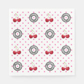 ZOALS CHERRIES Retro  Patroon Servet (Voorkant)