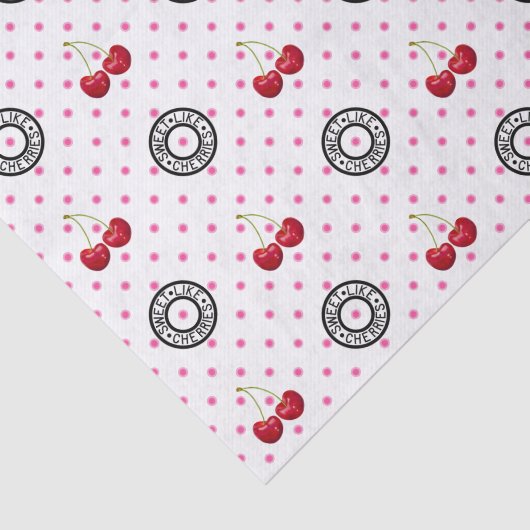 ZOALS CHERRIES Retro  Patroon Tissuepapier (Detail)