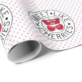 ZOALS CHERRIES Retro  Stempel op wit Cadeaupapier (Rol Hoek)