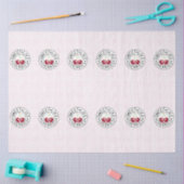 ZOALS CHERRIES Retro Stempel op wit Tissuepapier (Craft)