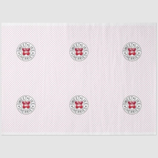 ZOALS CHERRIES Retro  Stempel op wit Tissuepapier (Voorkant)