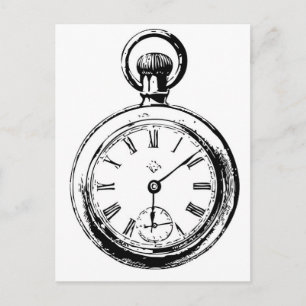 Zoals Clockwork Pocket Watch illustratie Briefkaart