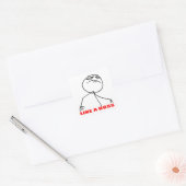 Zoals een baas meme gezicht vierkante sticker (Envelop)