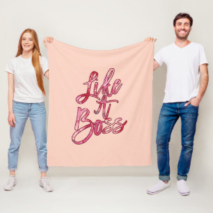 Zoals een Boss Popular Quote Acrylverf Roze rood Fleece Deken
