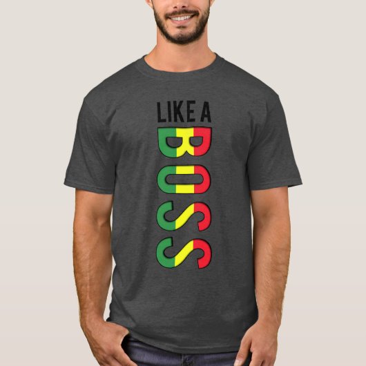 ZOALS EEN BOSS-reggagekleurde kleuren T-shirt (Voorkant)
