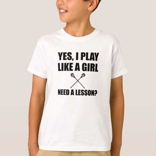 Zoals een meisje, lacrosse t-shirt (Voorkant)
