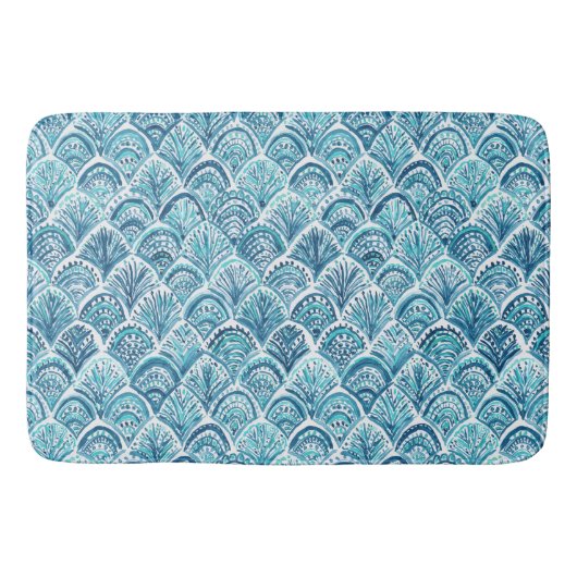 ZOALS EEN MERMAID Nautical Fish Scaling Pattern Badmat (Voorkant)
