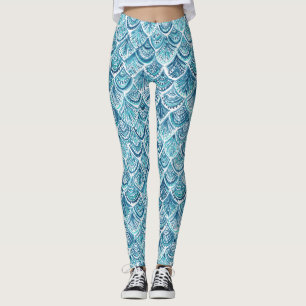 ZOALS EEN MERMAID Nautical Fish Scaling Pattern Leggings