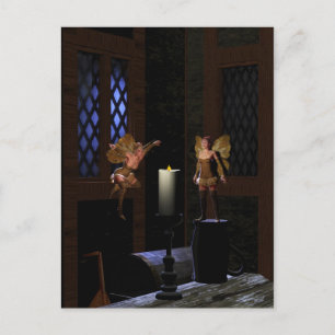 Zoals een mot voor een vlammenfee-kunst, briefkaart