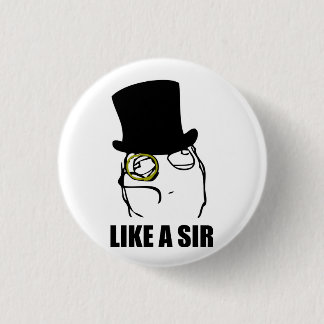 Zoals een Sir Rage Face Monocle Meme Ronde Button 3,2 Cm