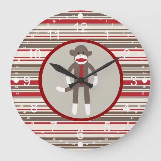 Zoals een zwarte sokaap met Stropdas op rode strep Grote Klok (Voorkant)