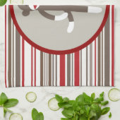 Zoals een zwarte sokaap met Stropdas op rode strep Theedoek (Gevouwen)