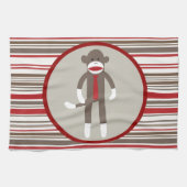 Zoals een zwarte sokaap met Stropdas op rode strep Theedoek (Horizontaal)