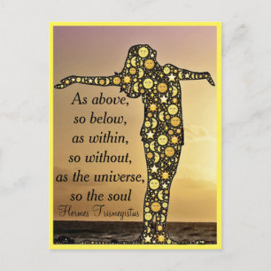 ZOALS HIERBOVEN, DUS ONDER briefkaart