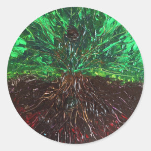Zoals hierboven, hieronder ronde sticker