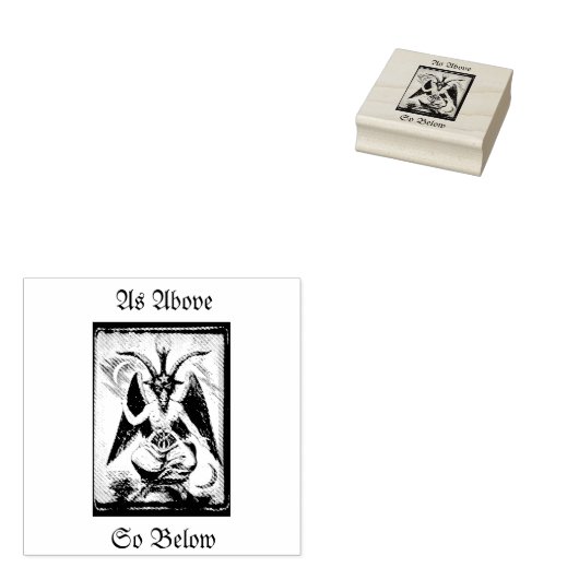Zoals hierboven, zo beneden (Baphomet) Rubberstempel (Gestempeld)