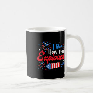 Zoals hoe ze vuurwerk ontploft grappig koppel 4th  koffiemok