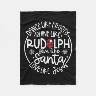 Zoals ijzige glans als Rudolph liefde als Jezus XM Fleece Deken