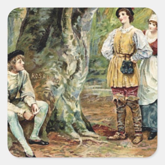 Zoals je wilt - Shakespeare Vierkante Sticker (Voorkant)