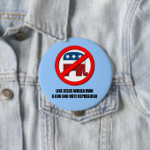 Zoals Jezus een pistool zou bezitten Ronde Button 4,0 Cm (In situ)