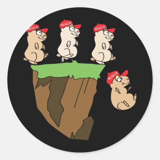 Zoals Lemmings Ronde Sticker (Voorkant)