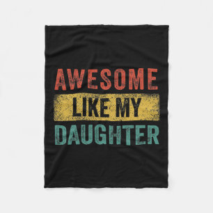 Zoals mijn dochter Retro Mannen Papa Funny Fathers Fleece Deken