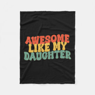 Zoals mijn dochter Retro Papa Funny Fathers Fleece Deken
