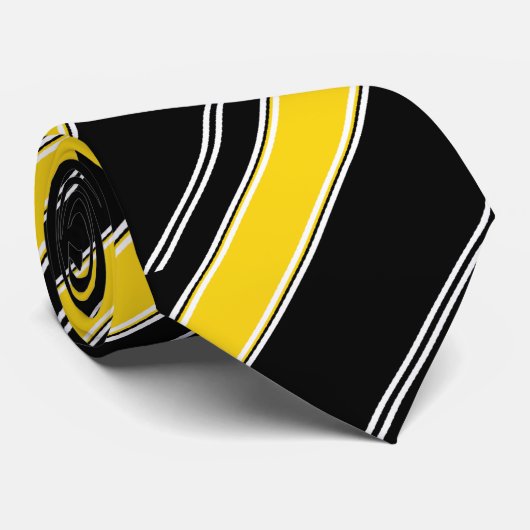 Zoals olie en goudkleurig gestreept Stropdas (Opgerold)