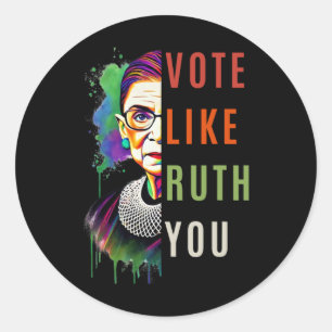 Zoals Ruth je kleurrijke feministische kunst stuur Ronde Sticker