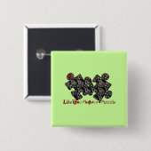 Zoals twee stukken van een puzzel vierkante button 5,1 cm (Voorkant /achterkant)