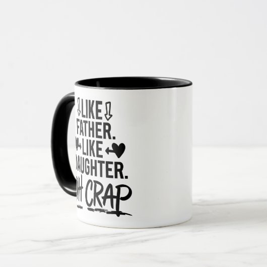 Zoals vader als dochter o crap grappig mok (Voorkant links)