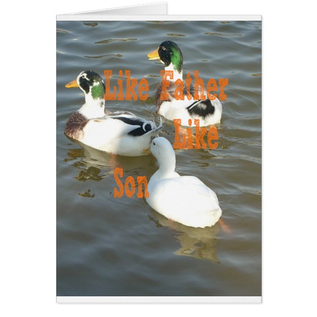 Zoals vader als zoon. (Voorkant)