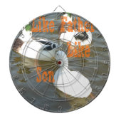 Zoals vader als zoon. dartbord (Voorkant)