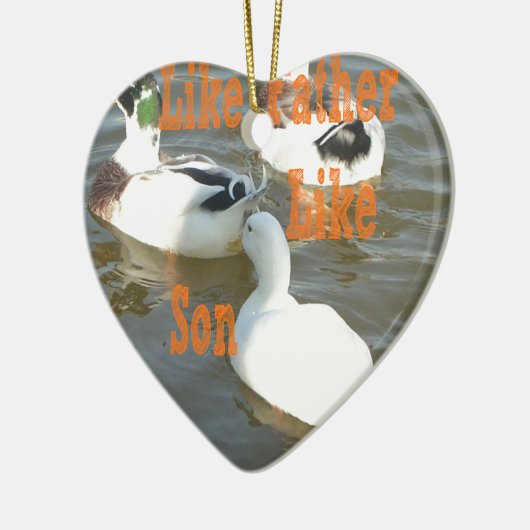 Zoals vader als zoon. keramisch ornament (Links)