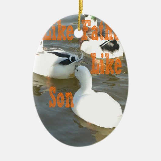 Zoals vader als zoon. keramisch ornament (Voorkant)