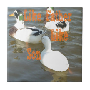 Zoals vader als zoon. tegeltje