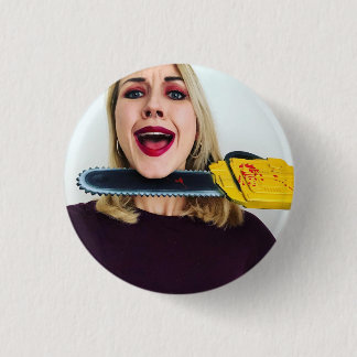 Zobo met een Shotgun - Chainzaag Badge Ronde Button 3,2 Cm